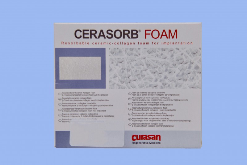 Curasan Cerasorb Flexible Foam Strip Resorbable Ceramic-Collagen 25mm x 50mm x 4mm, 5.0cc