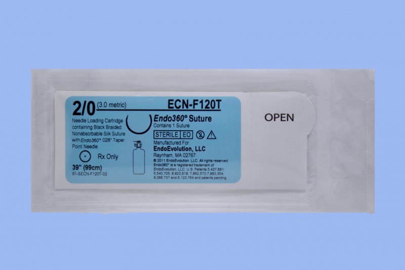 2-0 EndoEvolution Endo 360 Suture 39″ Black Silk Taper