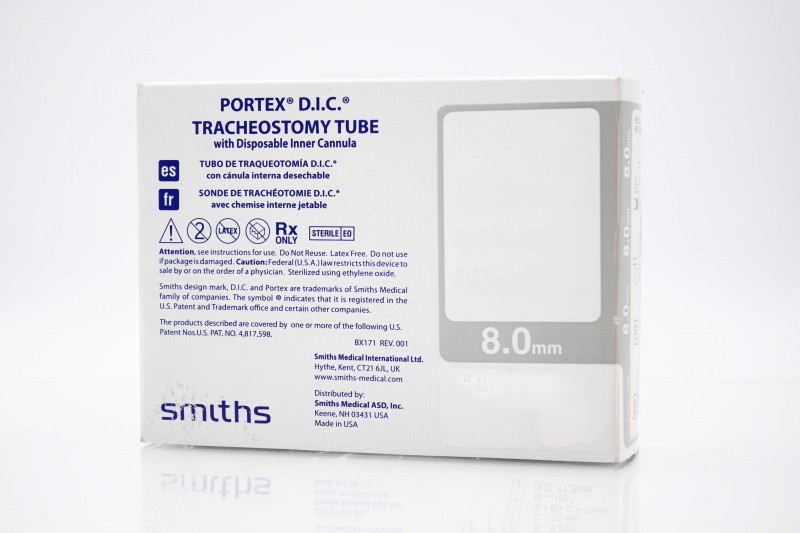 Smiths Portex D.I.C. Tracheostomy Tube, Cuffed, Flex 8mm