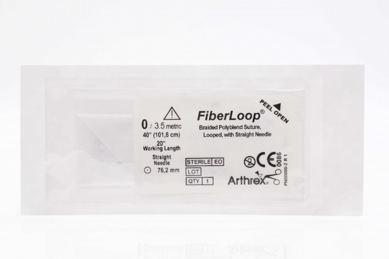 Arthrex FiberLoop Blue 40″/20″ w/Straight Needle (76.2mm)