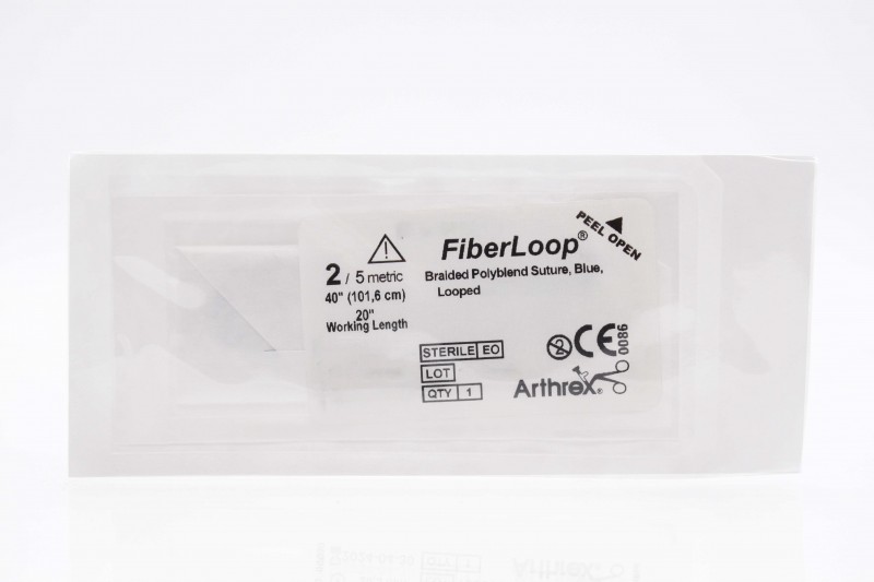 Arthrex FiberLoop Blue 40″/20″ w/Straight Needle (76.2mm)