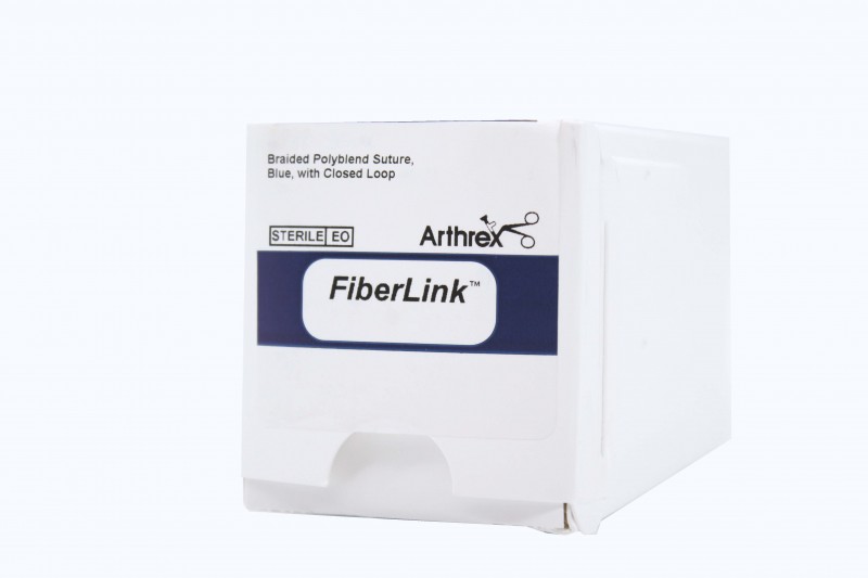 Arthrex FiberLink Braided Polyblend Suture, Blue 24″ with Closed Loop on One End