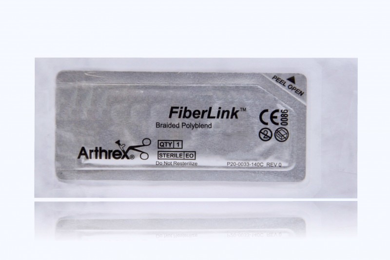 Arthrex FiberLink Braided Polyblend Suture, Blue 26″ with Closed Loop on One End