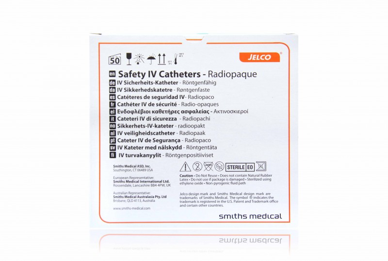 Smiths Acuvance Plus Safety IV Catheter, Straight Hub 24G x 5/8″