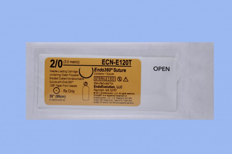 2-0 EndoEvolution Endo 360 Suture 39″ Green Polyester Taper