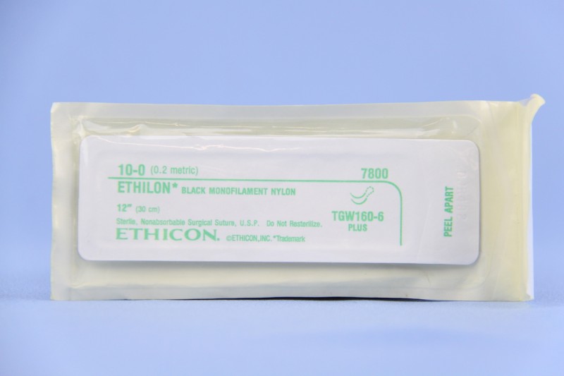 Ethilon black 12" TGW160-6 spatula, double armed (1/2 circle, 5.3mm)