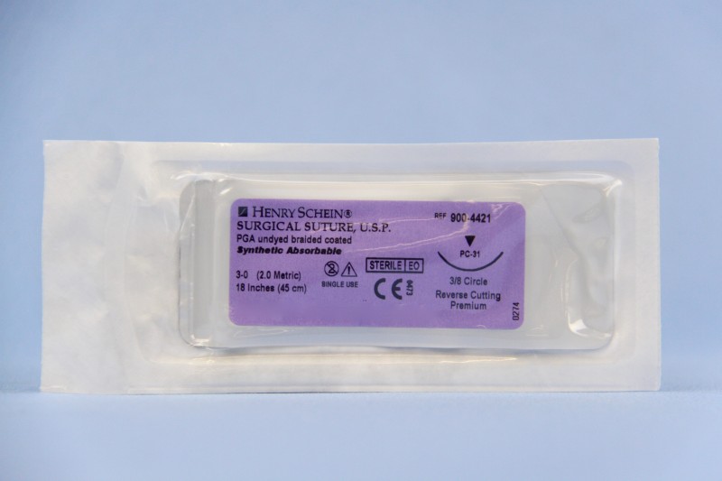 3-0 Henry Schein PGA undyed 18″ PC-31 reverse cutting