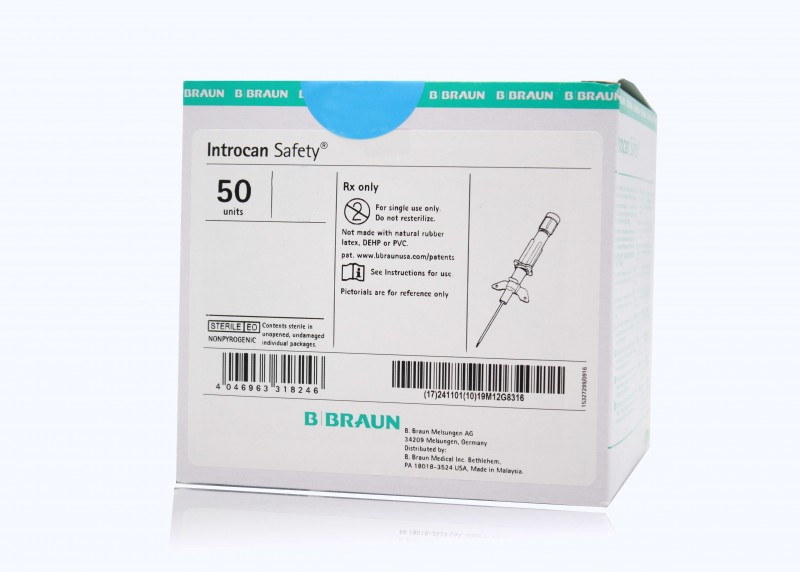 B | Braun Introcan Safety IV Catheter 14G x 2″ PUR, Straight