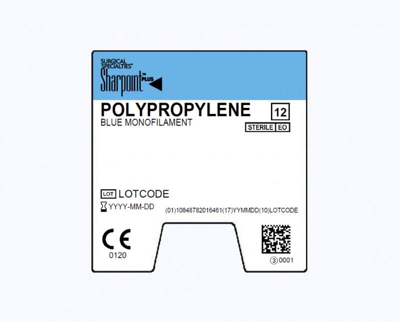 Sharpoint Polypropylene blue 3″ (1/8c, 14.99mm) Side Cutting Lancet, Double Armed
