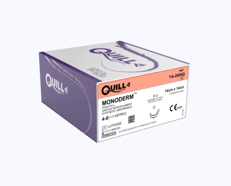Quill Monoderm Barbed undyed (14cm x 14cm) P-3 Reverse Cutting, Double Armed, Bi-Directional