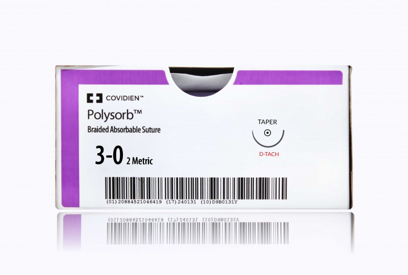 Medtronic Polysorb violet 5 x 18" V-20 taper (5 sutures per packet: D-TACH)