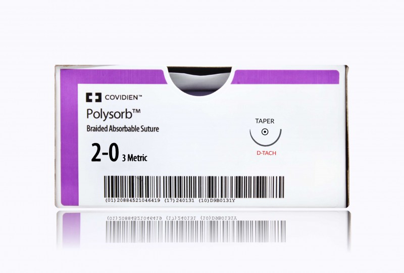 Medtronic Polysorb undyed 5 x 18" GS-21 taper (5 sutures per packet: D-TACH)
