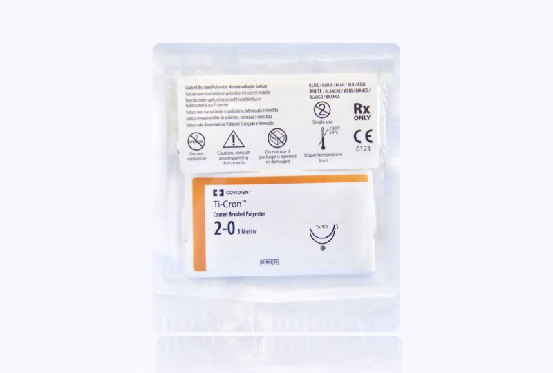 Medtronic TiCron blue/white 10 x 30" CV-316 taper, double armed (10 per packet)