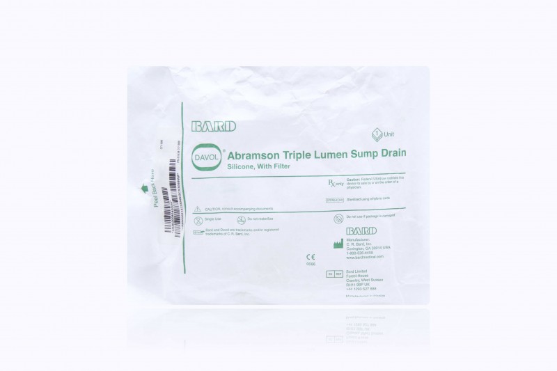 Bard Abramson Sheath Silicone Sump Drain: Triple-Lumen with Filter 15″ x 0.67″