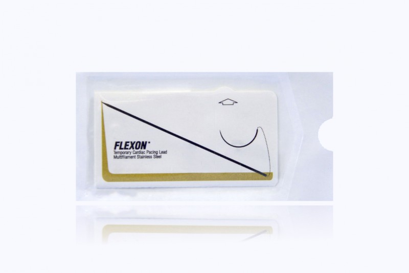 Medtronic Flexon Temporary Cardiac Pacing Lead 24″ Clear FEP SC-2 straight cutting, V-20 taper, double armed