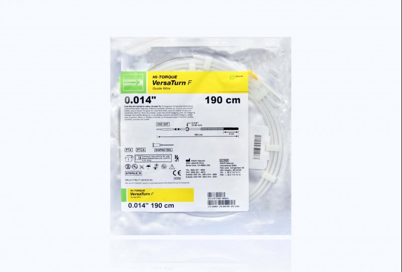 Abbot Hi-Torque VersaTurn F Guide Wire, Uncoated 0.014″ x 190cm, Straight