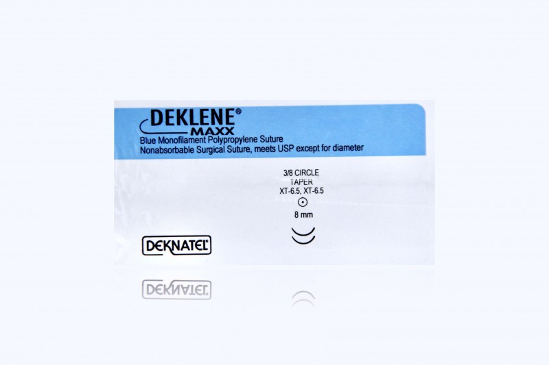 Deknatel Deklene Maxx Polypropylene blue 4 x 24″ XT-6.5 taper, double armed (4 sutures per packet)