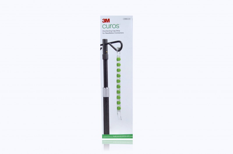 3M Curos Disinfecting Port Protector Cap for Needleless Connectors, Strip (10 Caps per Strip / 250 Caps per box)