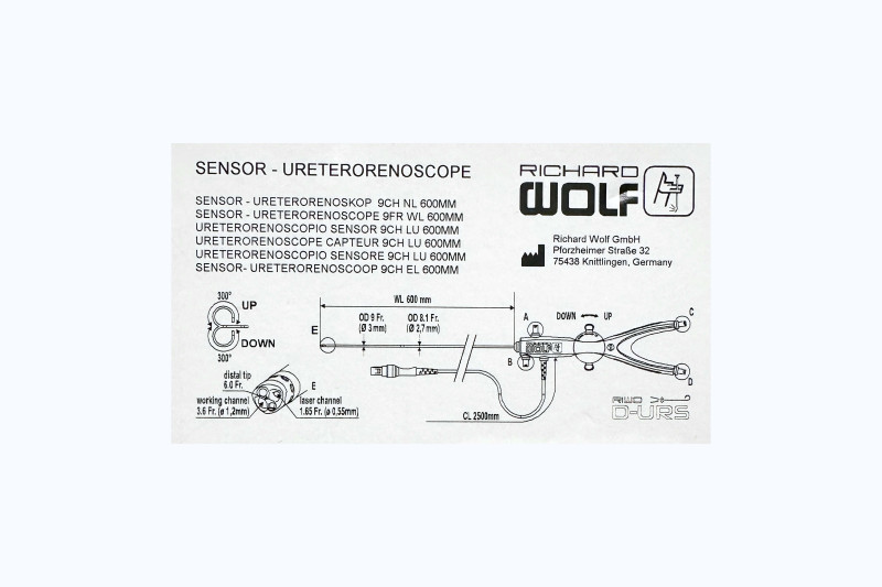 Richard Wolf Disposable Sensor Ureteroscope 9F x 600mm