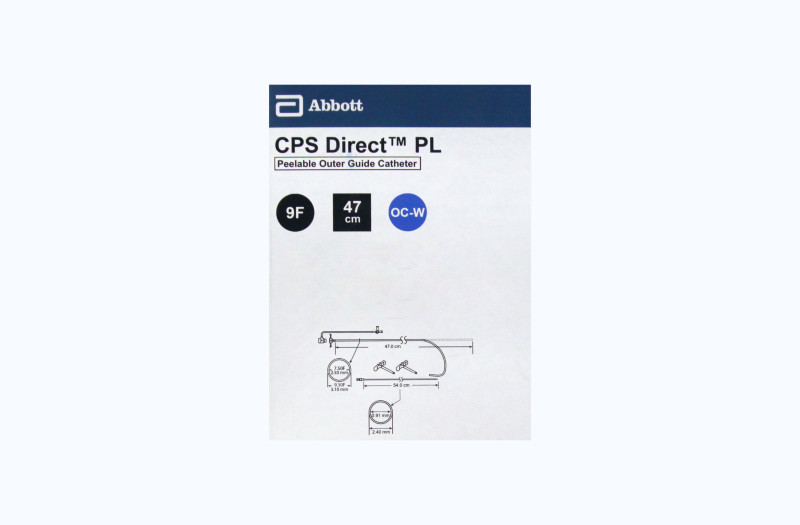 Abbott CPS Direct PL Peelable Outer Guide Catheter 9F x 47cm, Wide Curve (OC-W)
